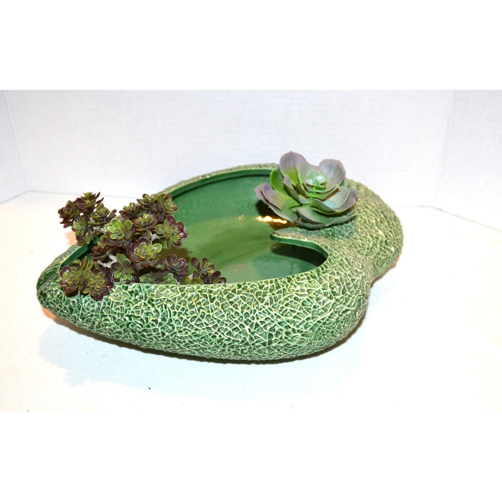 Vintage Planter Green Mid Century Atomic Starburst Eames Era for Tabletop TV